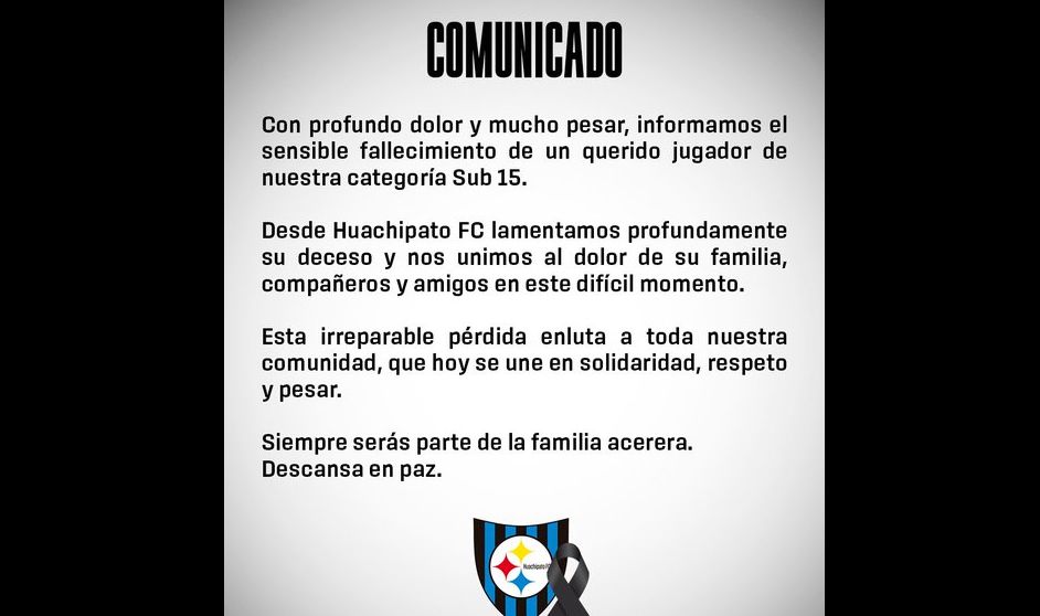 Huachipato conmocionado por la muerte de joven jugador sub 15