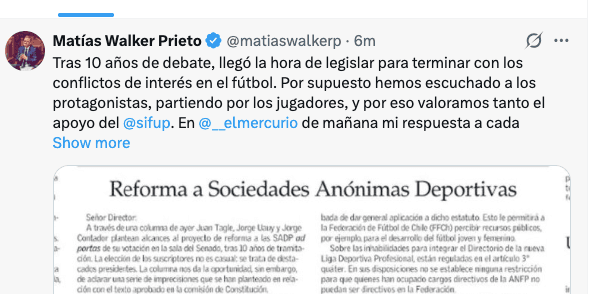 “Tuvo diez años para reformar la ANFP y no lo hizo”