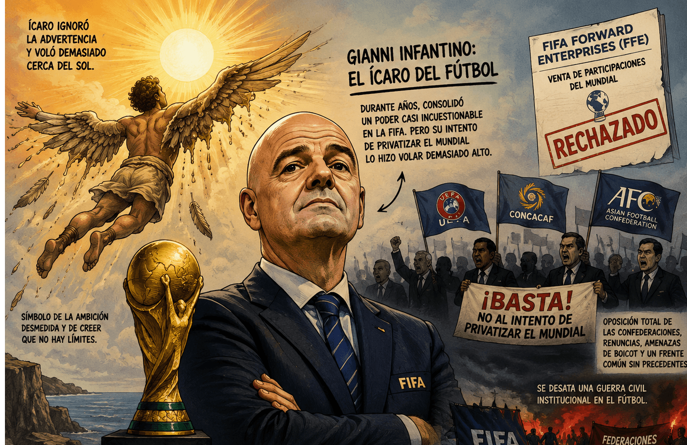 Gianni Infantino: el Ícaro que el fútbol busca expulsar
