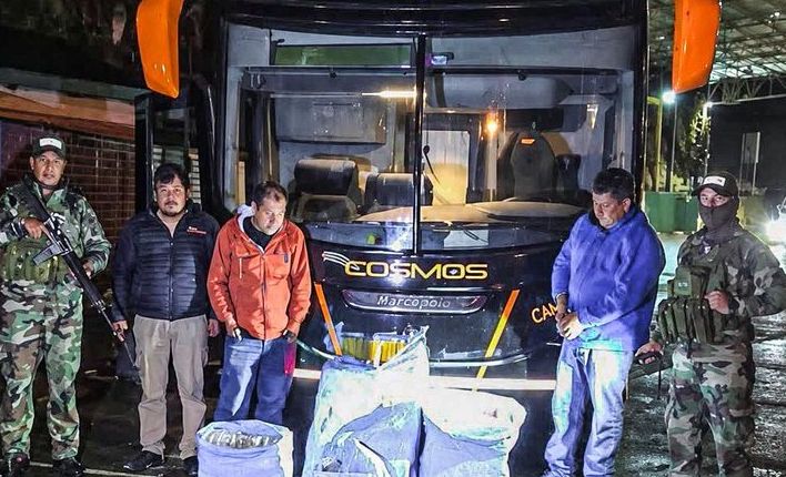 Bus de Sao Paulo fue detenido con 86 kilos de marihuana en Bolivia