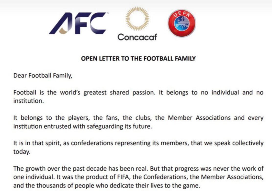 Europa, África y la Concacaf acusan a la FIFA de "engaño"